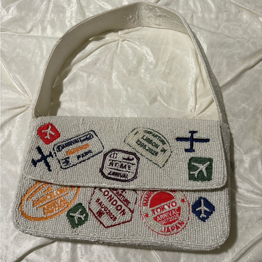 Travel Inspired Beaded Handbag✈️